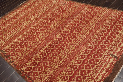 6'1'' x 9' Hand Knotted Wool Peshawar Traditional Oriental Area Rug Terracotta
