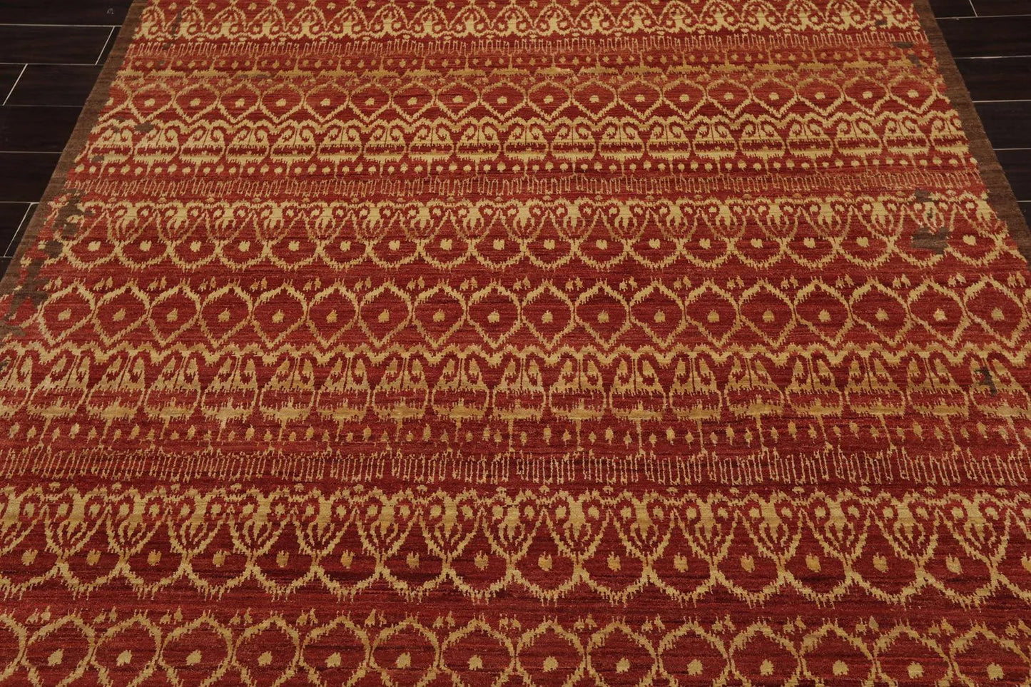6'1'' x 9' Hand Knotted Wool Peshawar Traditional Oriental Area Rug Terracotta