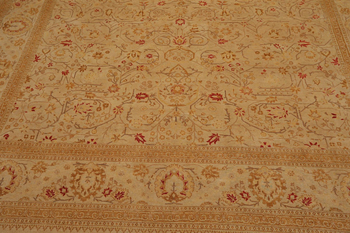 Hand Knotted Wool 16/18 Pak Persian 300 KPSI Oriental Area Rug Tan 8'4" x 10'5"
