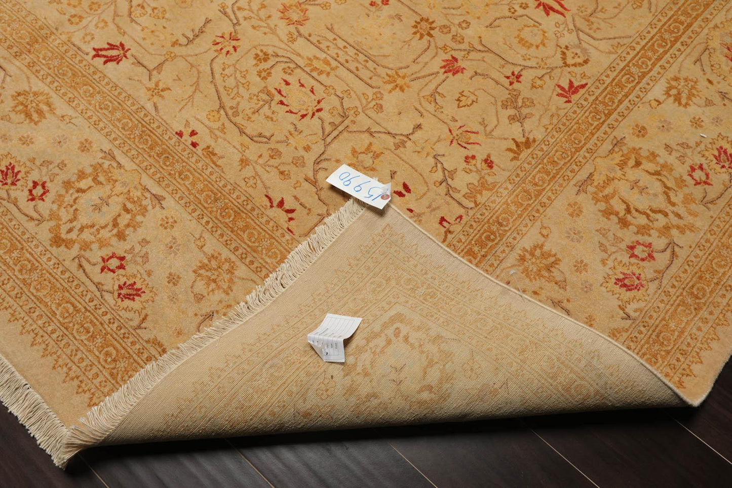 Hand Knotted Wool 16/18 Pak Persian 300 KPSI Oriental Area Rug Tan 8'4" x 10'5"