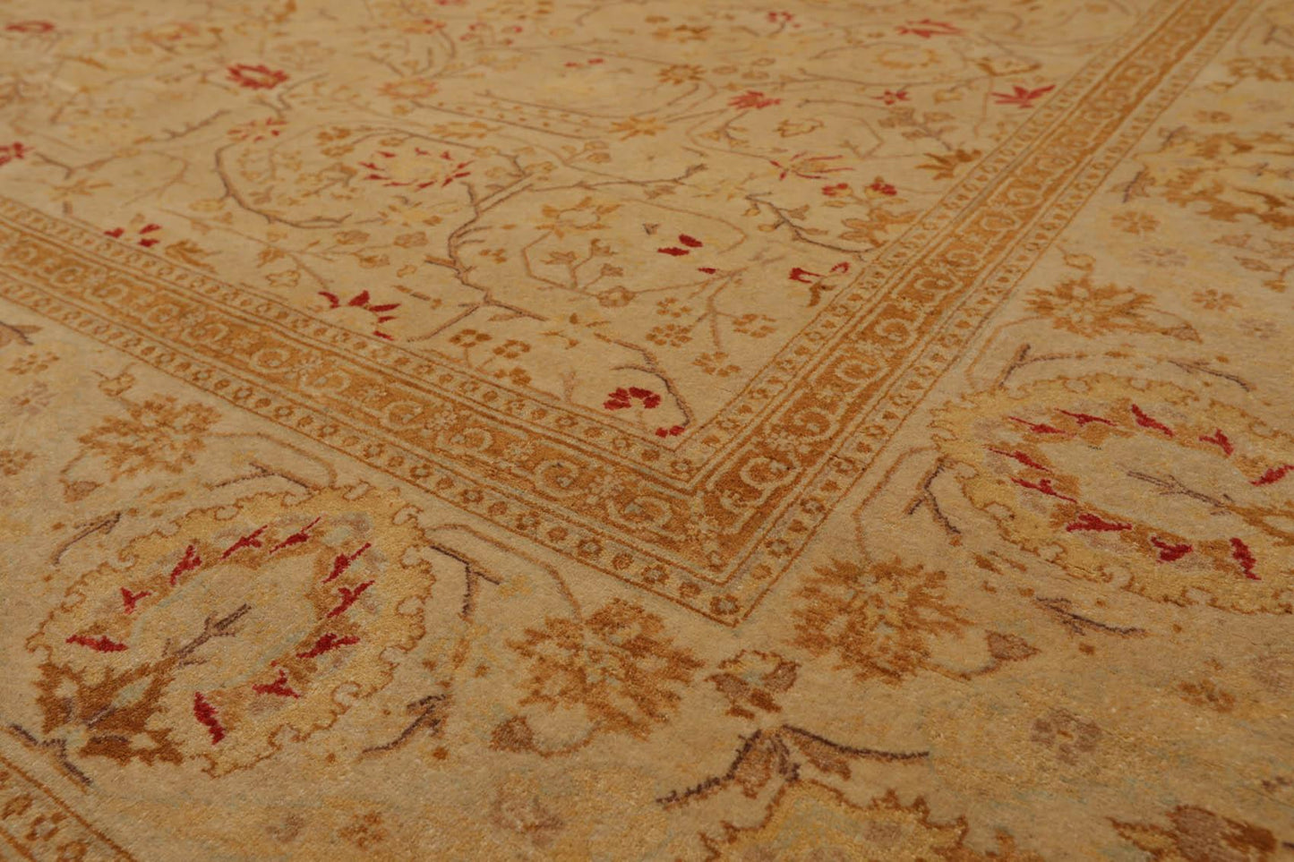 Hand Knotted Wool 16/18 Pak Persian 300 KPSI Oriental Area Rug Tan 8'4" x 10'5"