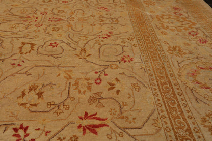 Hand Knotted Wool 16/18 Pak Persian 300 KPSI Oriental Area Rug Tan 8'4" x 10'5"