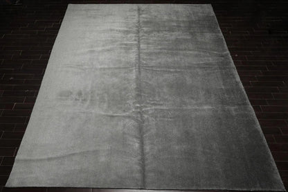 12'2''x16'2'' Gray Hand Knotted Tibetan Wool and Silk Modern & Contemporary Oriental Area Rug