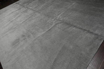 12'2''x16'2'' Gray Hand Knotted Tibetan Wool and Silk Modern & Contemporary Oriental Area Rug