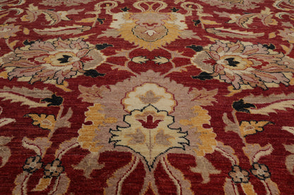 8'6" x 11'7" Hand Knotted Peshawar Stone wash Vegetable dyes 100% Wool Area Rug Rusty Red
