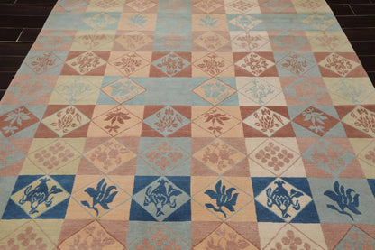 6' x 9' Hand Knotted Tibetan 100% Wool Patterned Modern Oriental Area Rug Blue