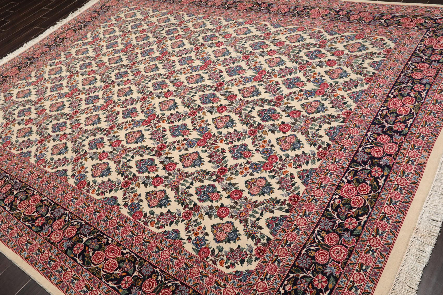 8'2" x 10'7" Hand Knotted Wool PakPersian 16/18 300 KPSI Oriental Area Rug Ivory
