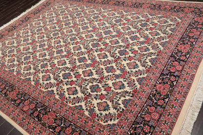 8'2" x 10'7" Hand Knotted Wool PakPersian 16/18 300 KPSI Oriental Area Rug Ivory