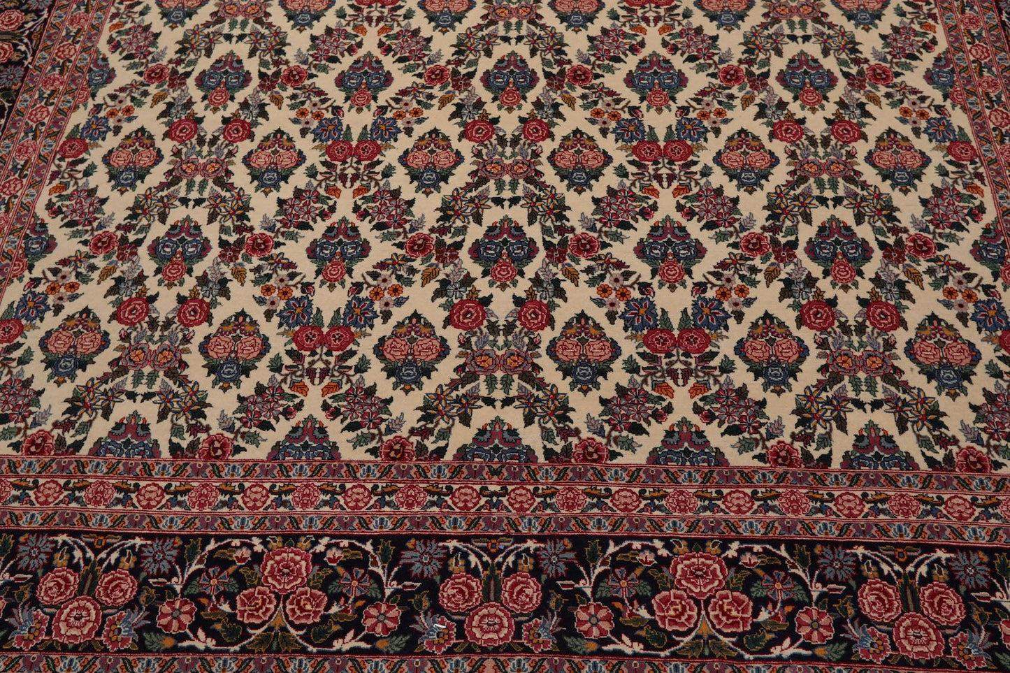 8'2" x 10'7" Hand Knotted Wool PakPersian 16/18 300 KPSI Oriental Area Rug Ivory