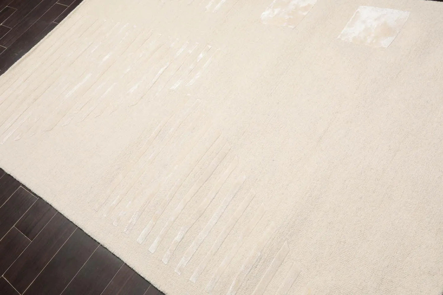 5' x8' Hand Tufted Hand Made Wool and Bamboo  Modern & Contemporary  Oriental Area Rug Tone On Tone,Ivory Color