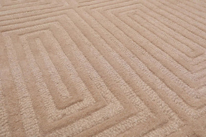 5' x8' Hand Tufted Hand Made 100% Wool  Modern & Contemporary  Oriental Area Rug Tone On Tone,Tan Color