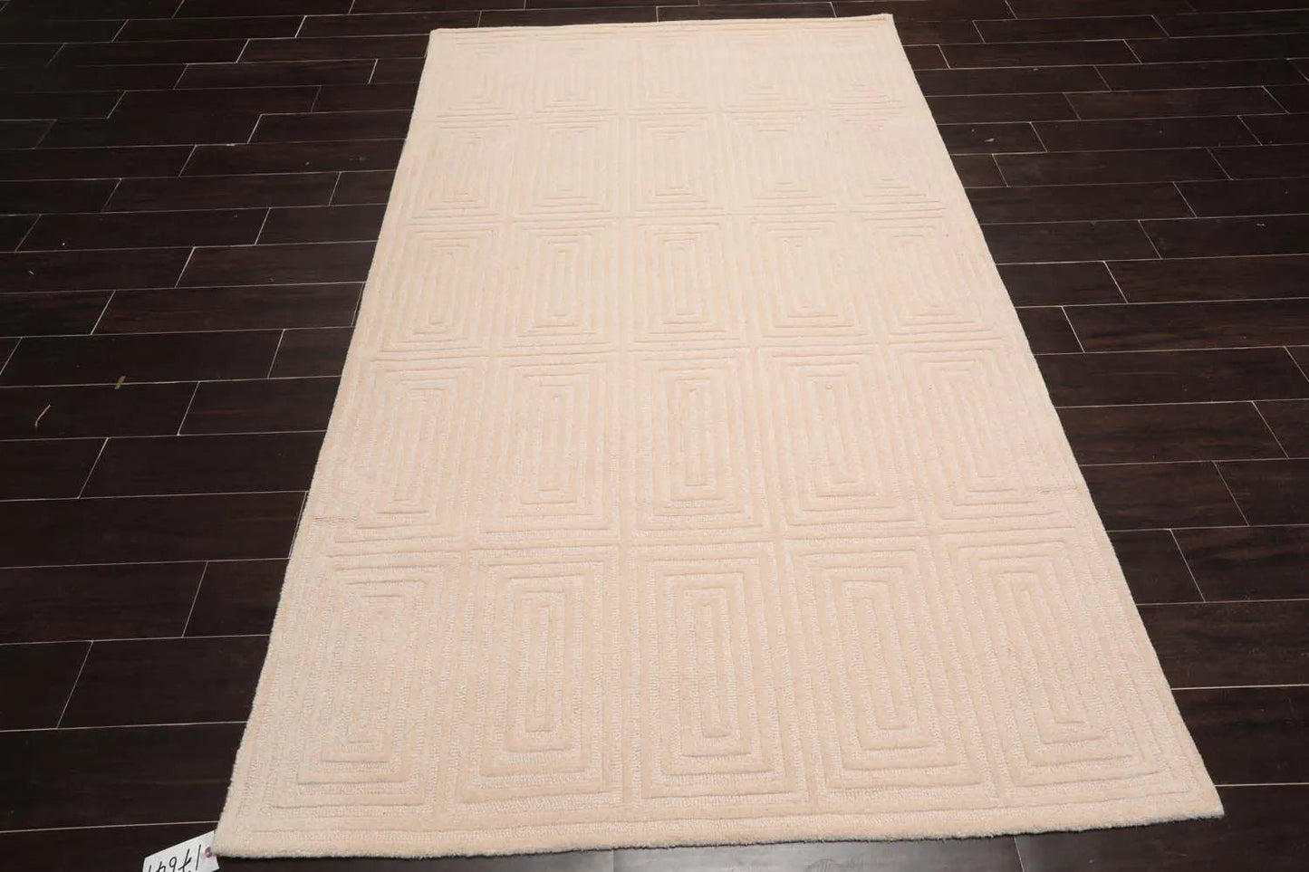 5' x8' Hand Tufted Hand Made 100% Wool Designer Modern & Contemporary  Oriental Area Rug Tone On Tone,Beige Color