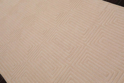 5' x8' Hand Tufted Hand Made 100% Wool Designer Modern & Contemporary  Oriental Area Rug Tone On Tone,Beige Color