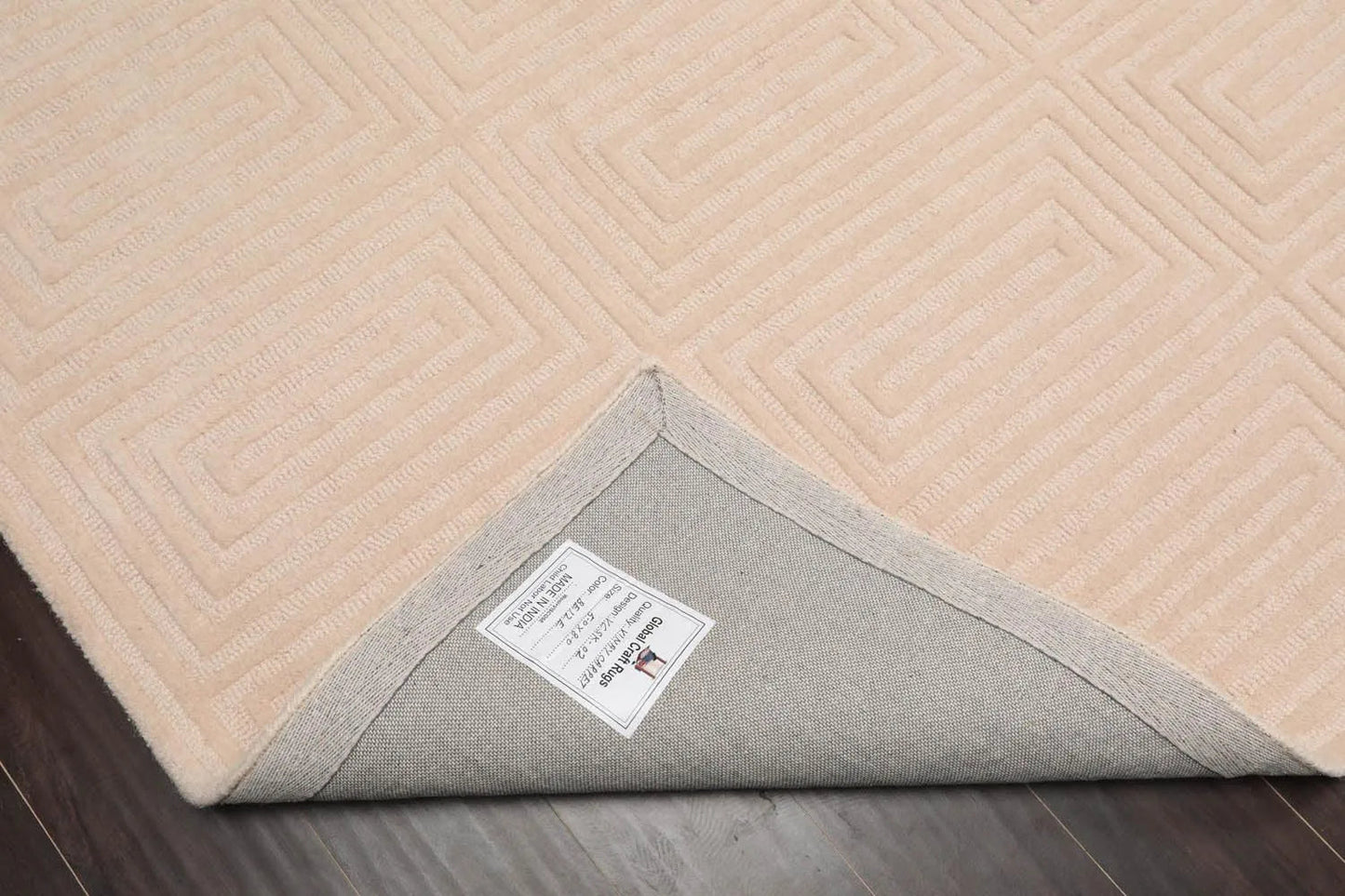 5' x8' Hand Tufted Hand Made 100% Wool Designer Modern & Contemporary  Oriental Area Rug Tone On Tone,Beige Color