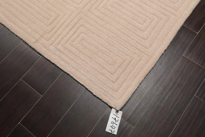 5' x8' Hand Tufted Hand Made 100% Wool Designer Modern & Contemporary  Oriental Area Rug Tone On Tone,Beige Color