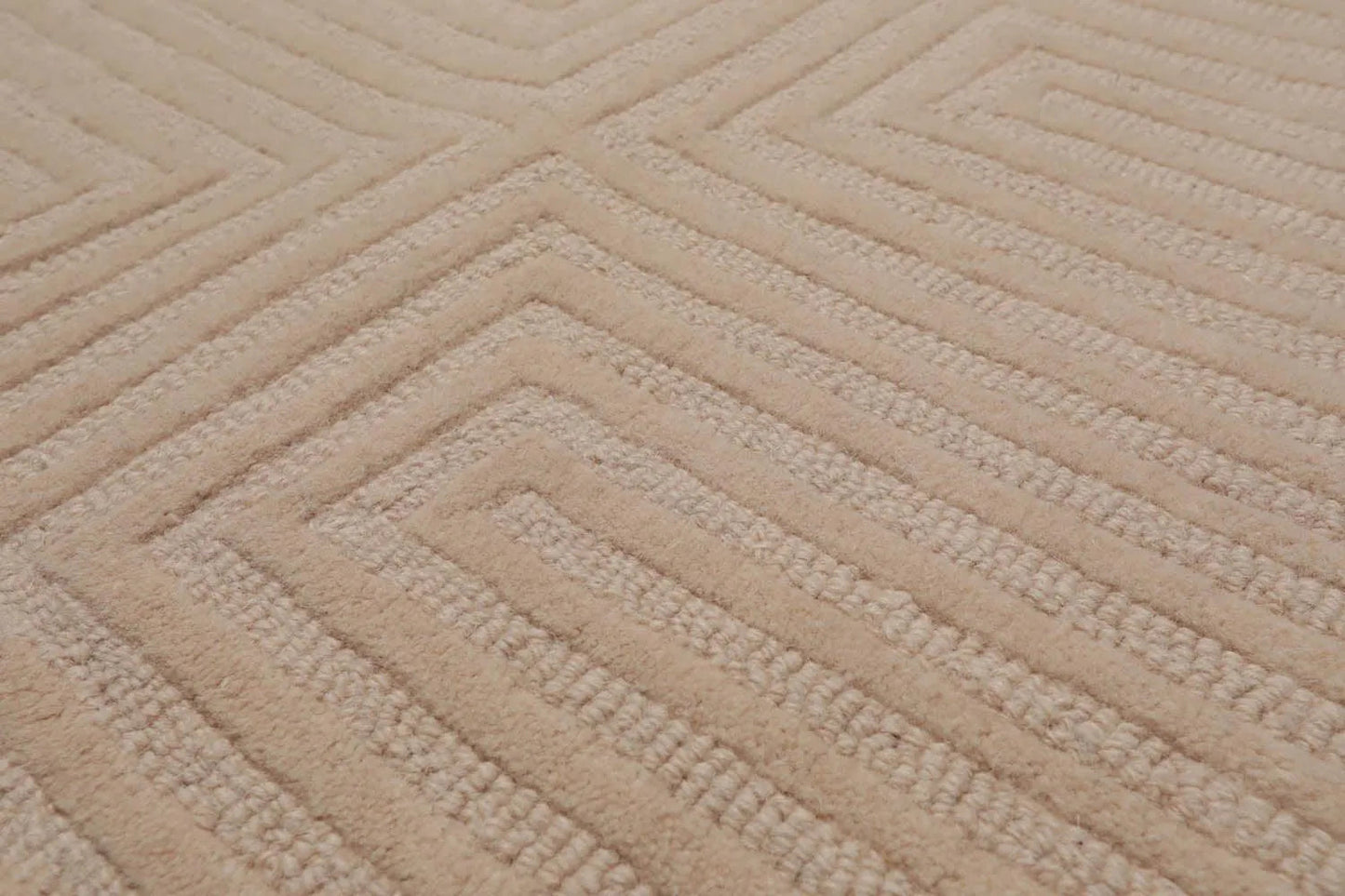5' x8' Hand Tufted Hand Made 100% Wool Designer Modern & Contemporary  Oriental Area Rug Tone On Tone,Beige Color
