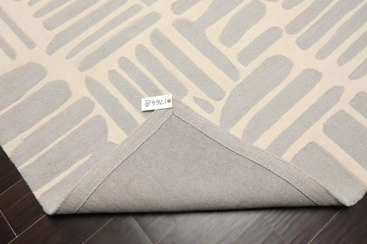5' x8' Hand Tufted Hand Made 100% Wool Designer Modern & Contemporary  Oriental Area Rug Gray,Cream Color