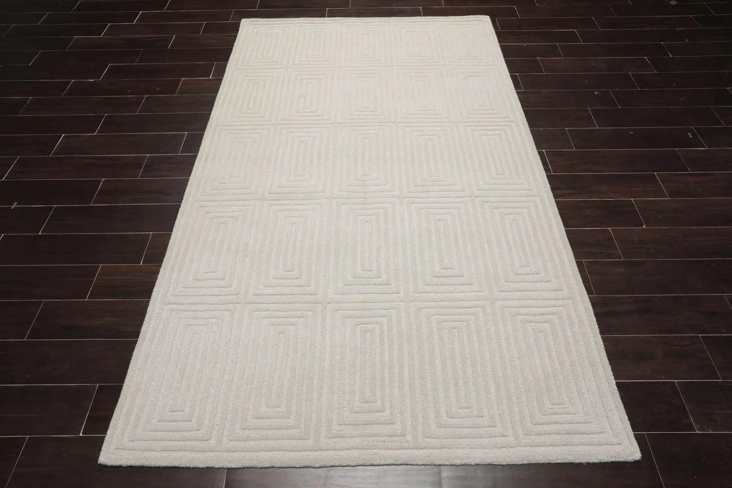 5' x8'Hand Tufted Hand Made 100% Wool Designer Modern & Contemporary  Oriental Area Rug Tone On Tone,Gray Color