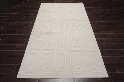5' x8'Hand Tufted Hand Made 100% Wool Designer Modern & Contemporary  Oriental Area Rug Tone On Tone,Gray Color