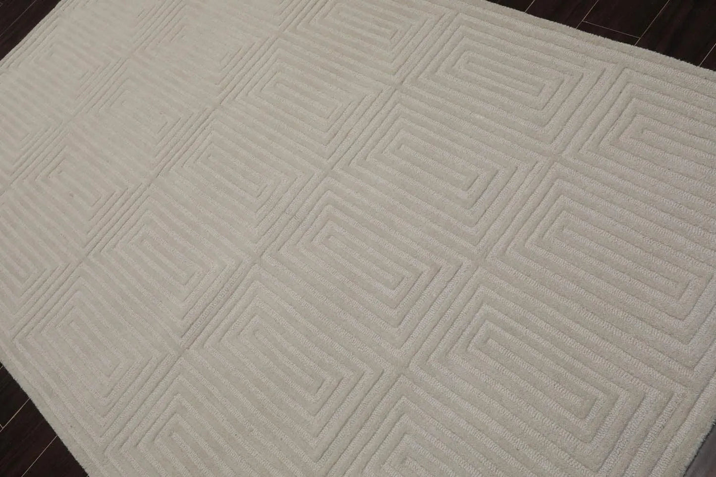 5' x8'Hand Tufted Hand Made 100% Wool Designer Modern & Contemporary  Oriental Area Rug Tone On Tone,Gray Color