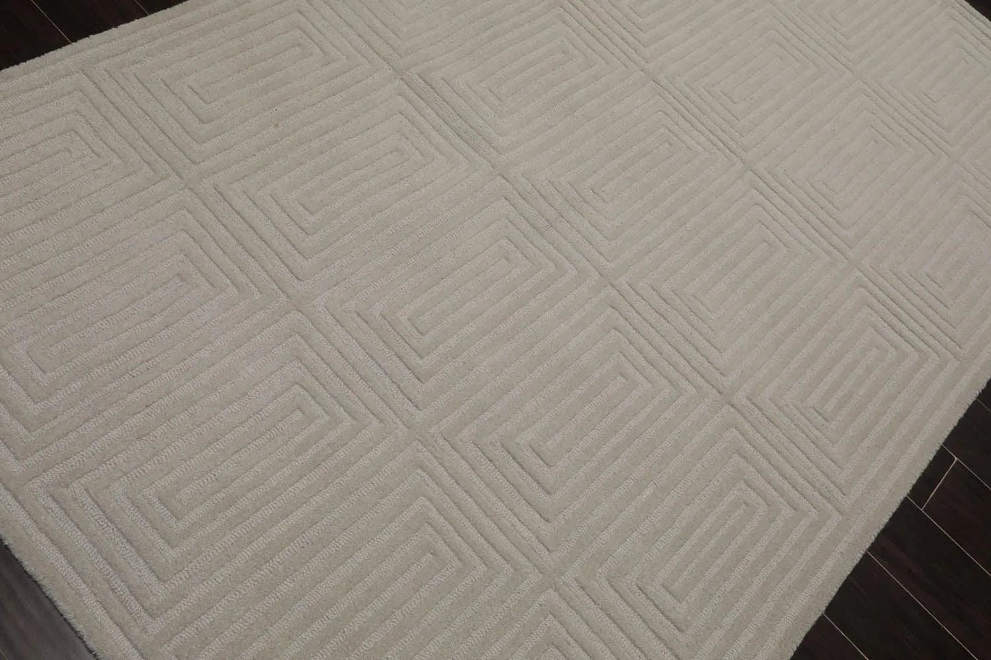 5' x8'Hand Tufted Hand Made 100% Wool Designer Modern & Contemporary  Oriental Area Rug Tone On Tone,Gray Color