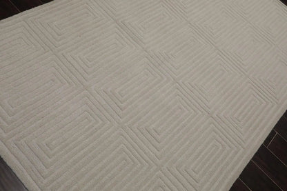 5' x8'Hand Tufted Hand Made 100% Wool Designer Modern & Contemporary  Oriental Area Rug Tone On Tone,Gray Color