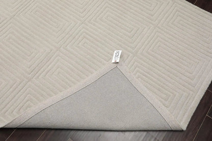 5' x8'Hand Tufted Hand Made 100% Wool Designer Modern & Contemporary  Oriental Area Rug Tone On Tone,Gray Color
