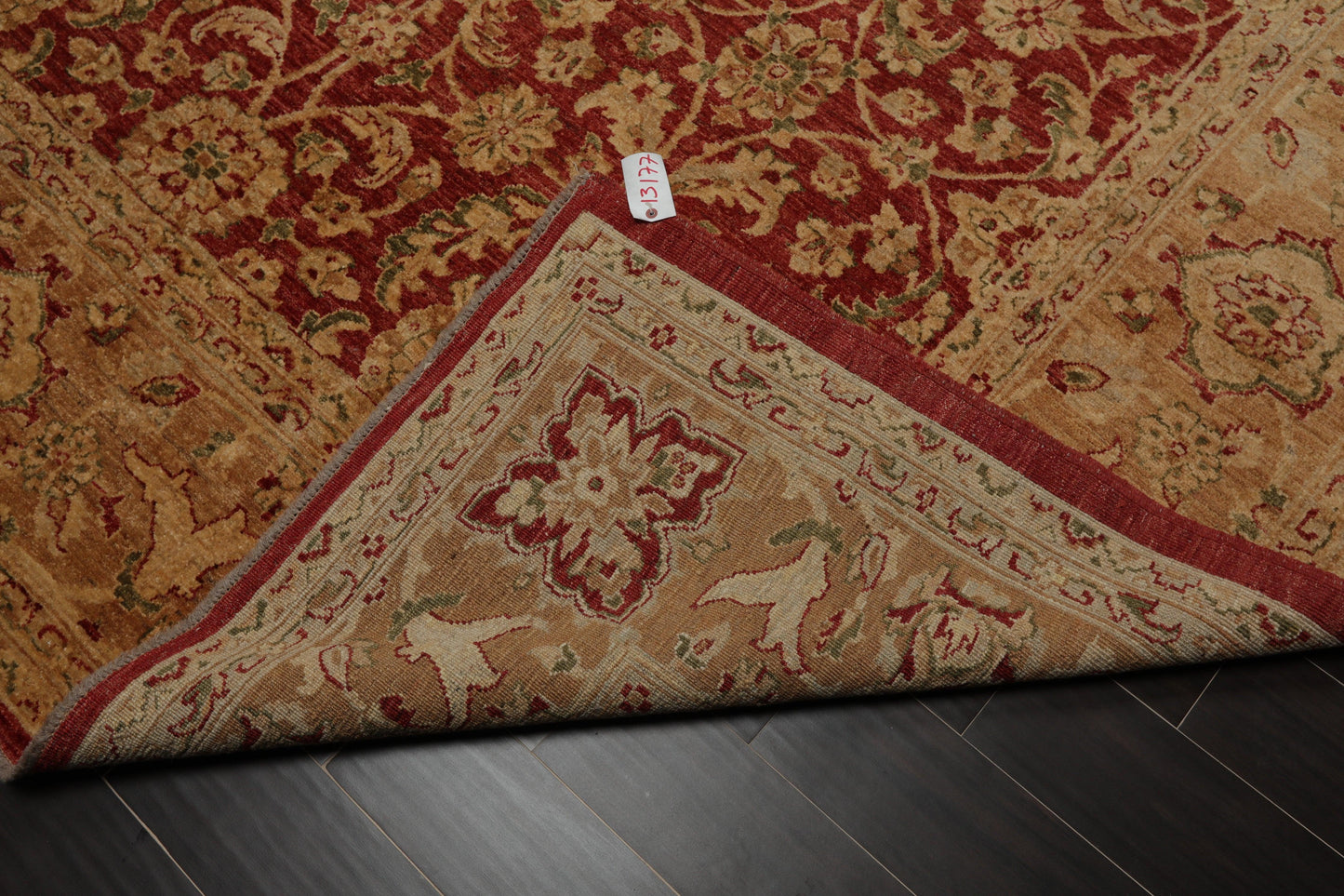 9'2" x 12' Hand Knotted Peshawar Stone wash Vegetable dyes Area Rug Rusty Red