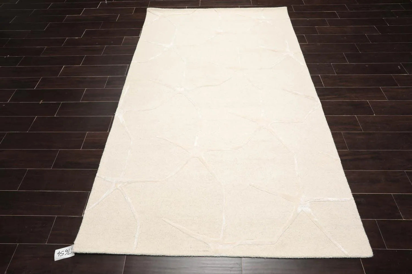 5' x8' Hand Tufted Hand Made Wool and Silk Designer Traditional  Oriental Area Rug Tone On Tone,Ivory Color