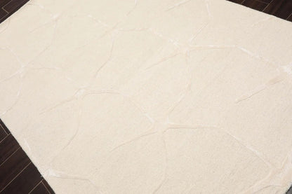 5' x8' Hand Tufted Hand Made Wool and Silk Designer Traditional  Oriental Area Rug Tone On Tone,Ivory Color