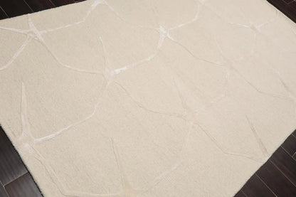 5' x8' Hand Tufted Hand Made Wool and Silk Designer Traditional  Oriental Area Rug Tone On Tone,Ivory Color
