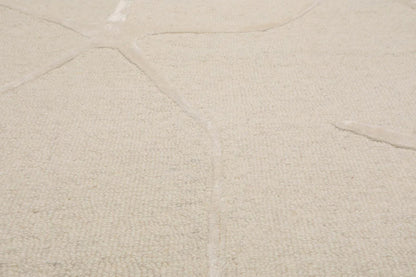 5' x8' Hand Tufted Hand Made Wool and Silk Designer Traditional  Oriental Area Rug Tone On Tone,Ivory Color