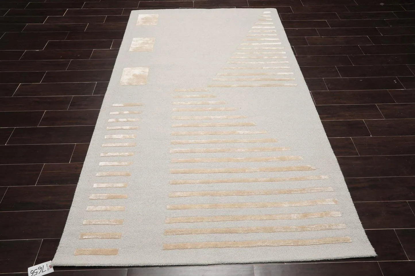5'x7' Hand Tufted Hand Made 100% Wool Designer Modern & Contemporary  Oriental Area Rug Tone On Tone,Gray Color