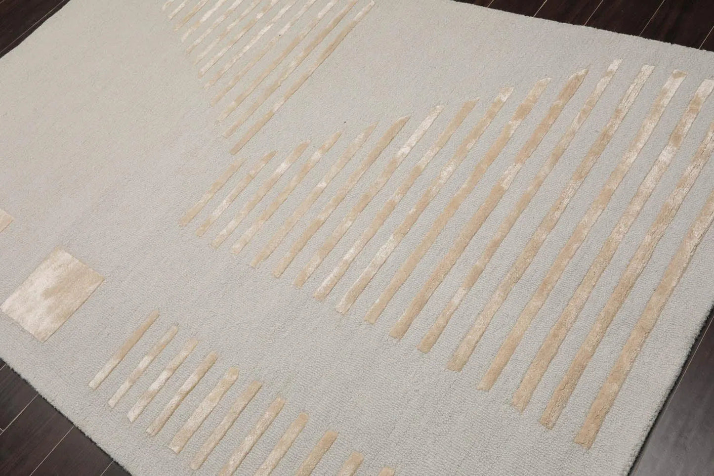5'x7' Hand Tufted Hand Made 100% Wool Designer Modern & Contemporary  Oriental Area Rug Tone On Tone,Gray Color