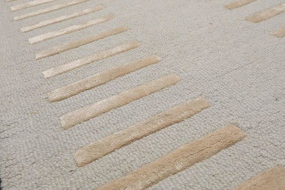 5'x7' Hand Tufted Hand Made 100% Wool Designer Modern & Contemporary  Oriental Area Rug Tone On Tone,Gray Color