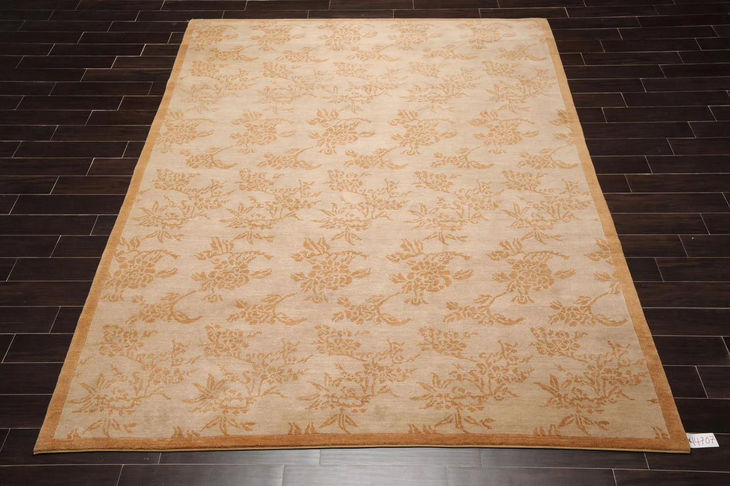 8'1'' x 10'5'' Hand Knotted Tibetan 100% Wool Floral Oriental Area Rug Taupe