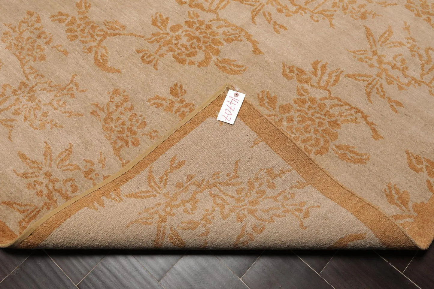 8'1'' x 10'5'' Hand Knotted Tibetan 100% Wool Floral Oriental Area Rug Taupe