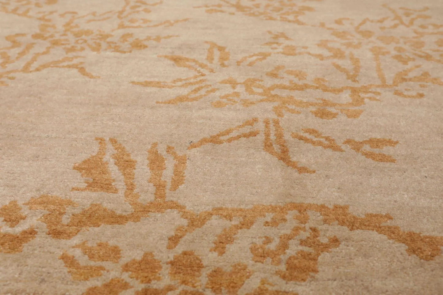 8'1'' x 10'5'' Hand Knotted Tibetan 100% Wool Floral Oriental Area Rug Taupe