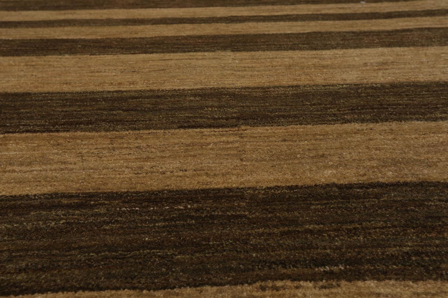 4'1" x 6'1" Hand Knotted 100% Wool Peshawar Striped Modern Area Rug Gold Brown