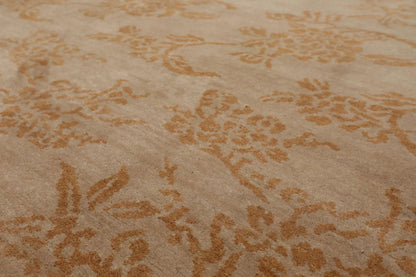 8'1'' x 10'5'' Hand Knotted Tibetan 100% Wool Floral Oriental Area Rug Taupe