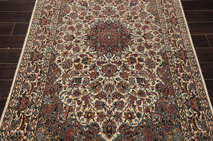 4'7" x 5'7"' Hand Knotted 100% Wool 300 KPSI Pak Persian Area Rug Ivory, Taupe
