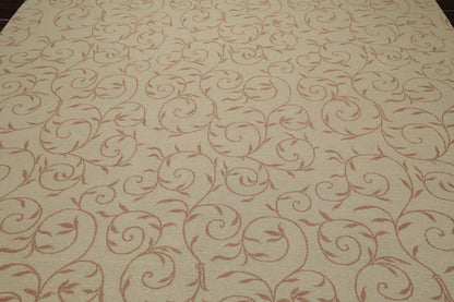 8'10" x 12'3" Hand Knotted Tibetan Wool Botanical 200KPSI Oriental Area Rug Moss