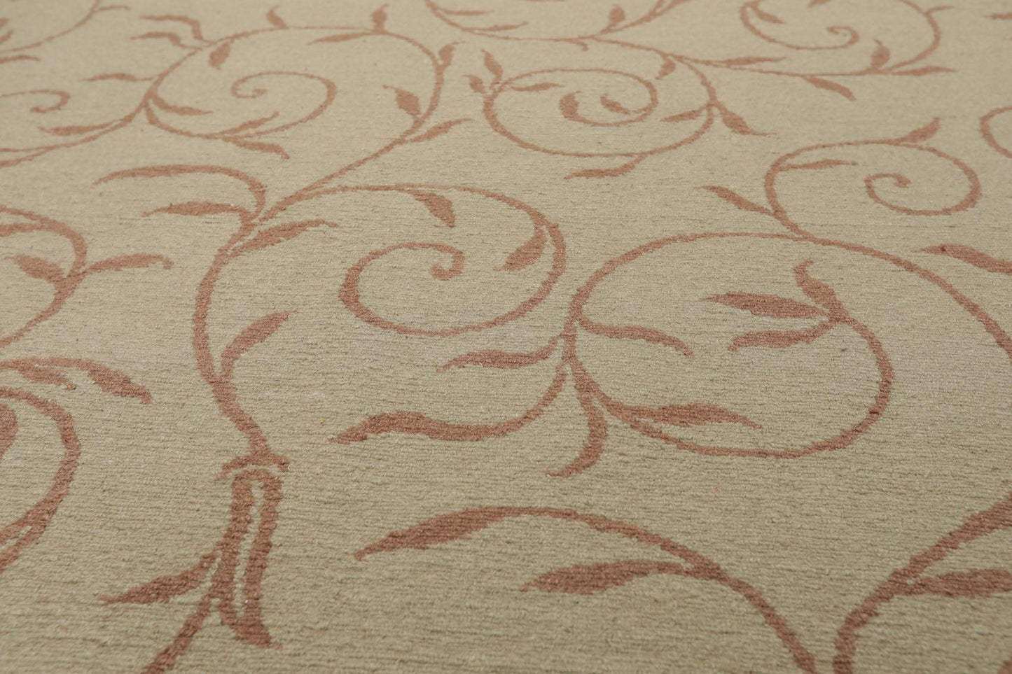 8'10" x 12'3" Hand Knotted Tibetan Wool Botanical 200KPSI Oriental Area Rug Moss