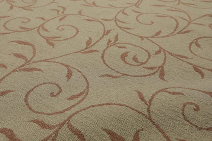 8'10" x 12'3" Hand Knotted Tibetan Wool Botanical 200KPSI Oriental Area Rug Moss