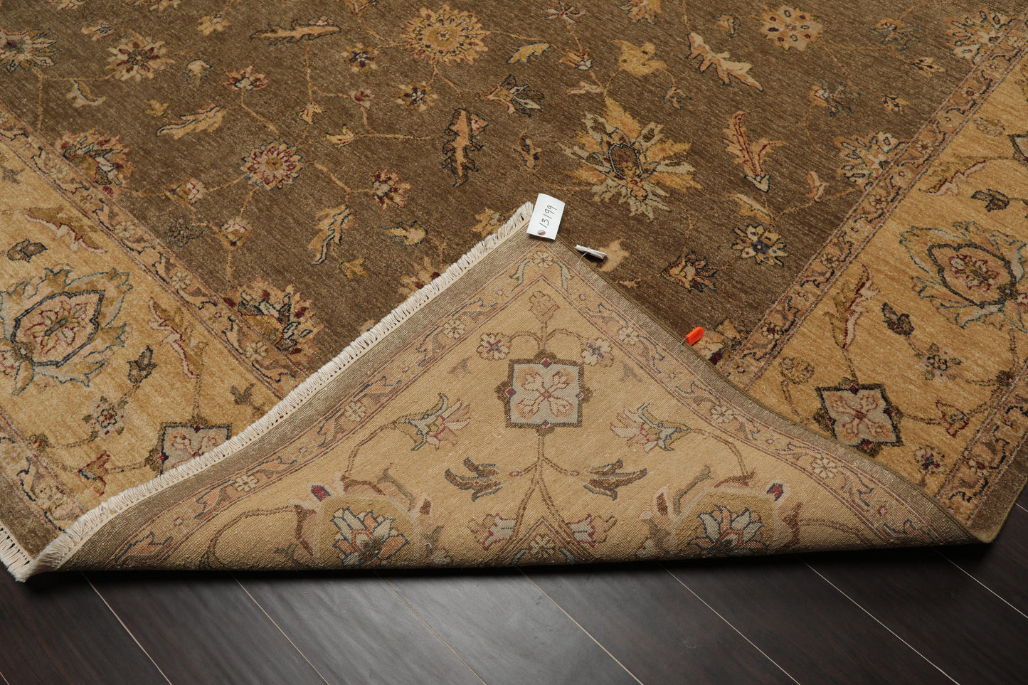 9' x 11'8" Hand Knotted 100% Wool Agra Vegetable Dyes Oriental Area Rug Moss