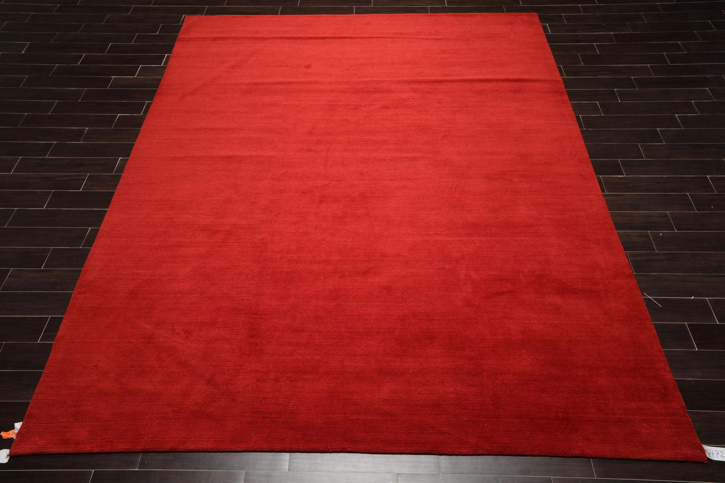 9'1" x 11'11" Hand Knotted Tibetan Wool Ribbed Designer Oriental Area Rug Red