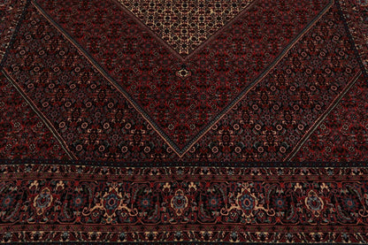 8x10 Red Hand Knotted Wool Authentic Bidjar medallion 300 KPSI Persian Oriental Area Rug