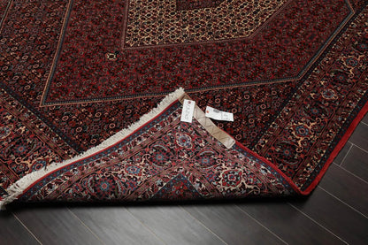 8x10 Red Hand Knotted Wool Authentic Bidjar medallion 300 KPSI Persian Oriental Area Rug