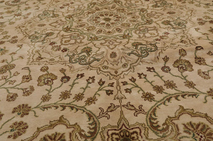 6'2" x 8'10" Hand Knotted 100% Silk Traditional 250 KPSI Oriental Area Rug Beige