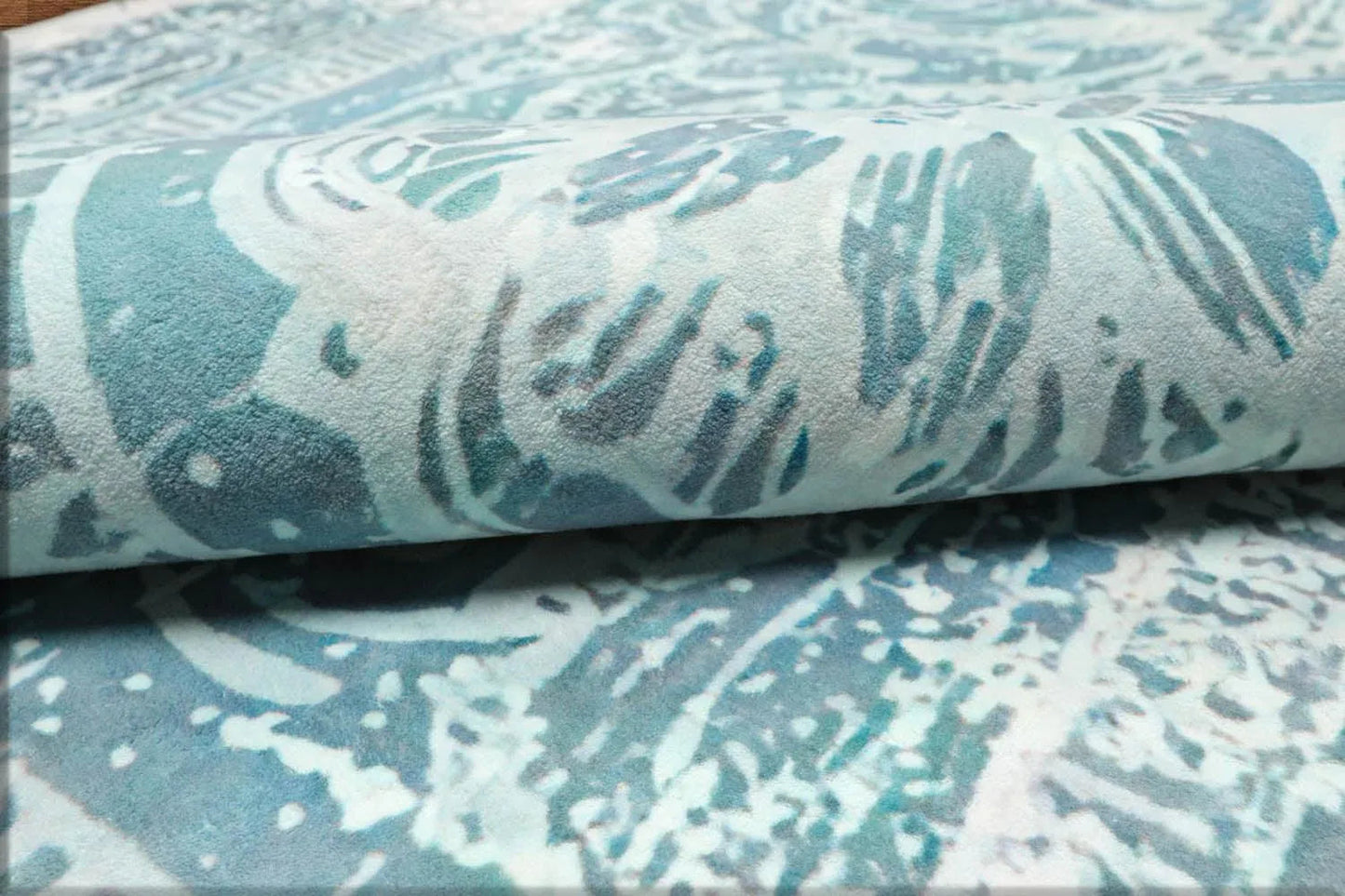 Multi Sizes Aqua, Beige Machine Made Modern & Contemporary Velvety Soft Pile Tibetan Oriental Area Rug